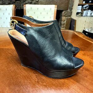 Carmens Slingback Leather Wedges EU 39 EUC